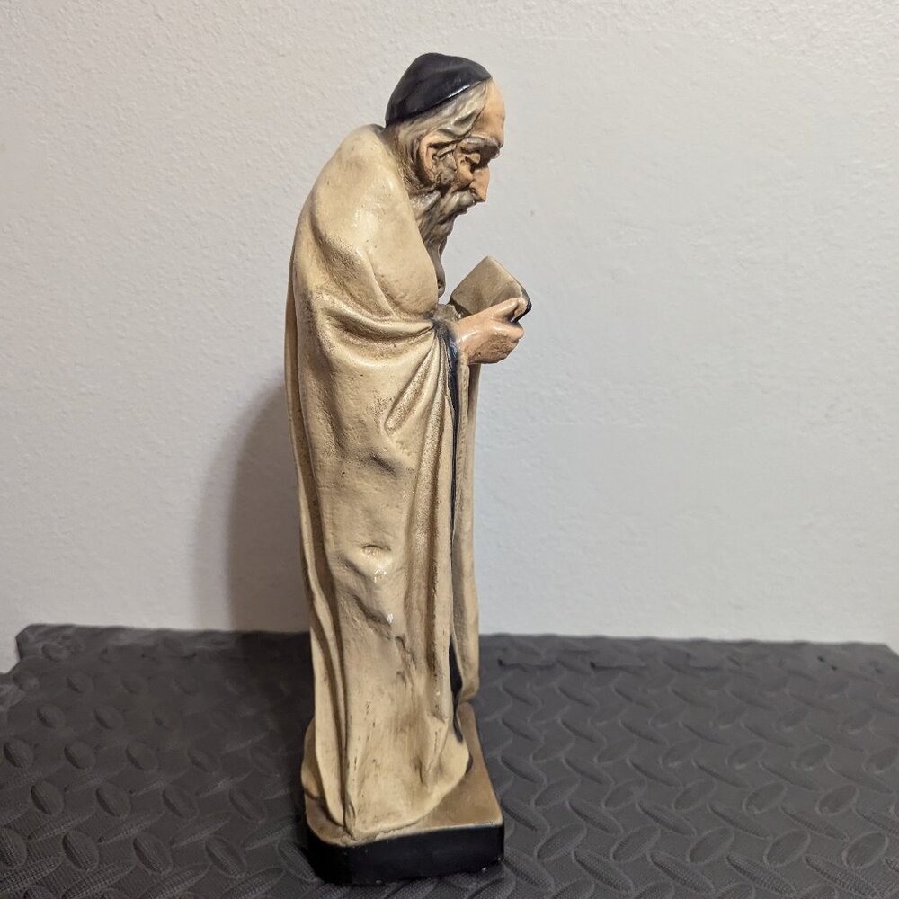 Vintage Praying Rabbi Statue - Picture 2 of 7